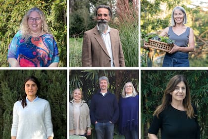 Arriba: Claudia Nardini, Gabriel Burqueño, Laura di Cola; abajo: Dalila Giacobbe Boggio, Cecilia Galeazzi, Nicolas Heinen y Cecilia Deane, Inés Clusellas.