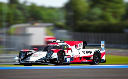 Este es el LMP2 del equipo Toyota Gazoo Racing Argentina, que competirá desde hoy en las 24 Horas de Le Mans digitales