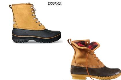 Arriba: modelo bota de ALDI; abajo modelo de bota de LL Beans (Fuente: www.aldi.us/www.global.llbean.com)