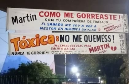 Arriba: un mensaje apuntado a "Martín", un vecino de La Matanza; abajo: la respuesta de Martín