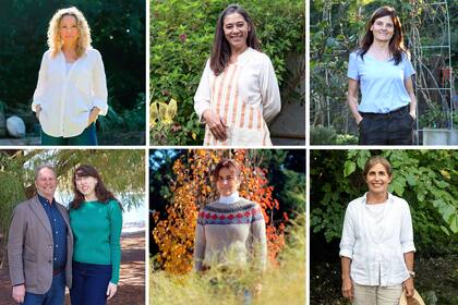 Arriba: Vanina Prior, Silvina Antelo, Josie Silveyra; abajo: Karina Azaretzky y Jorge Bayá Casal, Maggie Cavanagh, Clara Billoch.