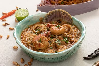 Arroz con mariscos en Asu Mare, restó de Dangelo De la Cruz.