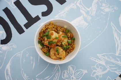 Arroz orgánico con langostinos