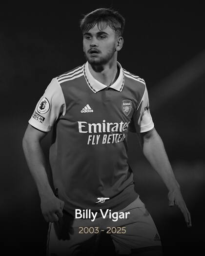 Arsenal despidió a Billy Vigar en redes sociales