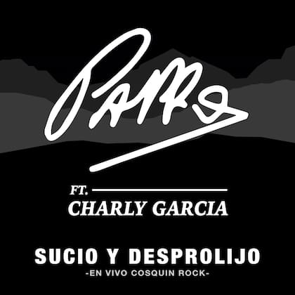 Arte que acompaña el lanzamiento de "Sucio y desprolijo" por Pappo y Charly García en Cosquín Rock 2005