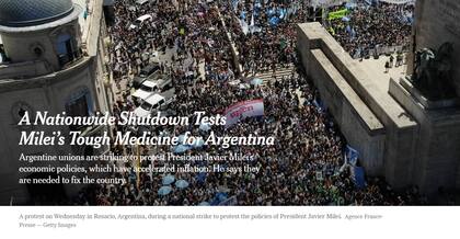 Artículo de The New York Times sobre el paro en la Argentina