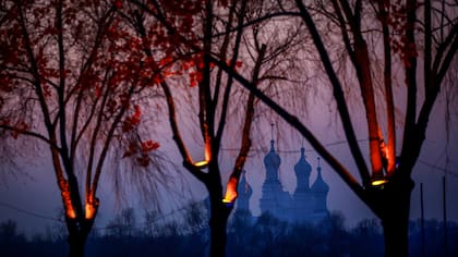 Una escultura de nieve en el Festival Internacional de Escultura en Hielo y Nieve de Harbin