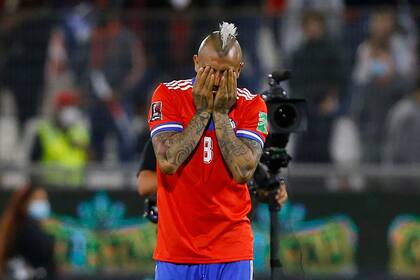 Arturo Vidal, en un lamento de un partido de Chile ante Uruguay en Santiago, marzo de 2022, en donde se falló la clasificación para el Mundial de Qatar