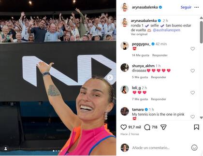 Aryna Sabalenka cumplió el sueño de sacarse una foto con Federer y Rod Laver