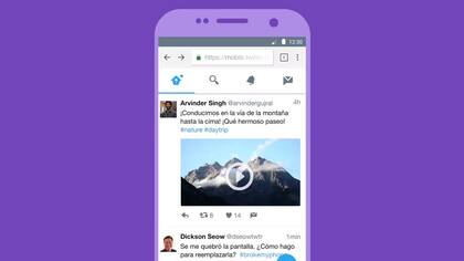 As? se ve Twitter Lite, una edici?n web m?vil que permite lectura offline y notificaciones