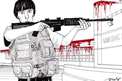 La pesadilla que comenzó con un disparo en casa y terminó con 26 cadáveres y una escuela en silencio