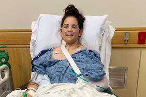 Ashley Piccirilli en el hospital Baystate Medical Center tras ser sepultada con vida