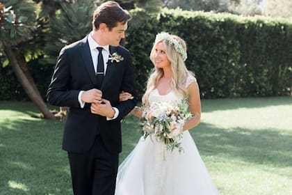 Ashley Tisdale y Christopher French el día de su boda