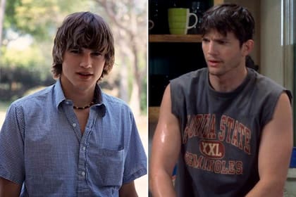 Ashton Kutcher a los 20, en That '70 Show y en la actualidad, a los 43
