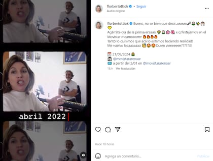 Así anunció Bertotti su show de Floricienta en Buenos Aires (Foto: Instagram @florbertottiok)
