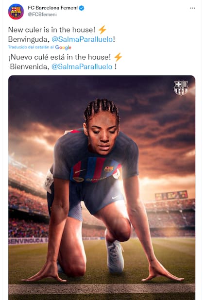 Así anunció el Barcelona la llegada de Salma Paralluelo (Foto: Twitter @FCBfemeni)