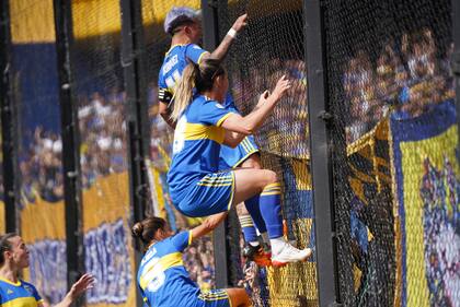 Asi celebró Yamila Rodríguez el 1 a 0 parcial de Boca sobre UAI Urquiza (Prensa Boca)