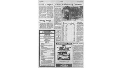 Así cubrió LA NACION el terremoto de 1985 en México