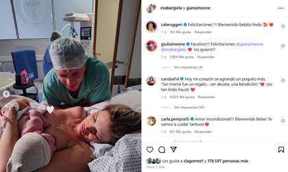 Así dieron a conocer Eva y Gianluca la llegada de Faustino