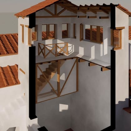 Así era por dentro la torre para observar el horizonte de la familia de la casa Tiaso