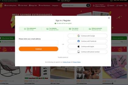 Así es como se crea un perfil en Temu
