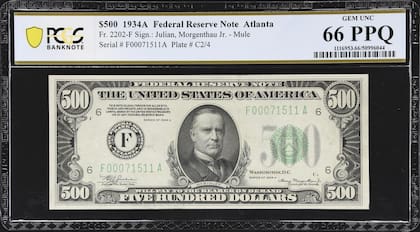 Así es el billete de US$500 que se vende por miles de dólares