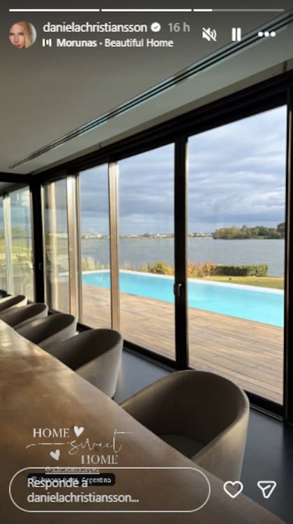 Así es el comedor de la nueva casa de Maxi López y Daniela Christiansson en Nordelta (Foto: Instagram @danielachristiansson)