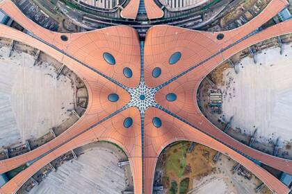 El edificio es muy vanguardista. En esta fotografía aérea puede apreciarse su forma de estrella de mar