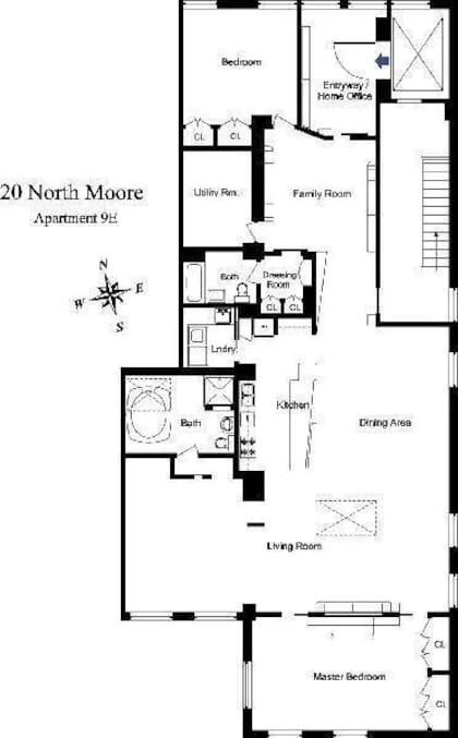 Así es el plano de la unidad 9E donde vivió la pareja en los 90