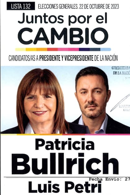 Así son las boletas de los Candidatos para las elecciones presidenciales 2023 30 Así es la boleta de Patricia Bullrich como candidata a presidente