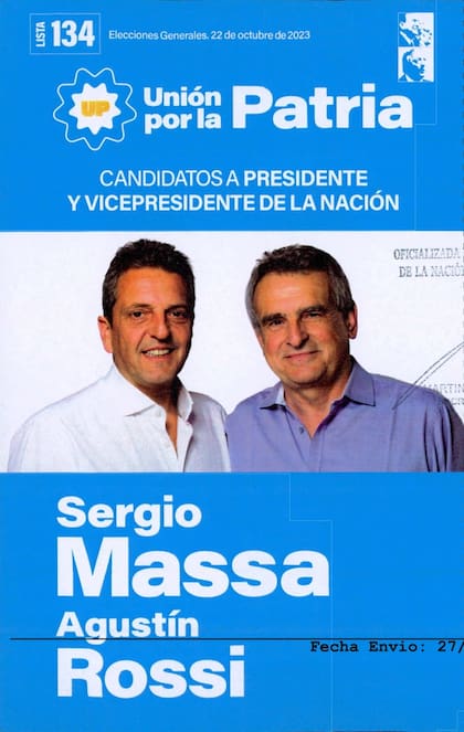 Así son las boletas de los Candidatos para las elecciones presidenciales 2023 26 Así es la boleta de Sergio Massa de cara a los comicios de este 2023