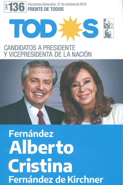 Así es la boleta del Frente de Todos