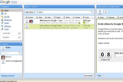 Así es la pantalla principal de Google Wave