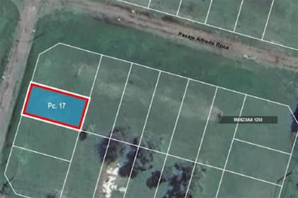 Así es la parcela 17 que se subastará en Dorrego s/n, en la esquina del pasaje Roca