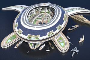 Así es Pangeos, el ‘crucero tortuga’ capaz de transportar 60.000 personas cuya construcción podría costar US$ 8000 millones