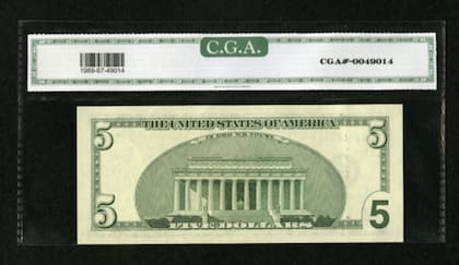 Así es por detrás el billete de US$5 que cuesta miles de dólares
