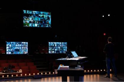 Así es una de las clases de Malan, tras la pandemia de covid-19. Sin estudiantes en el campus