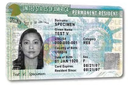Así es una green card de Estados Unidos en 2023