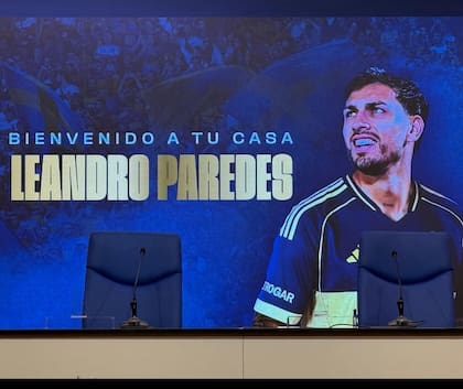 Así espera la sala de prensa para la presentación de Leandro Paredes en la Bombonera
