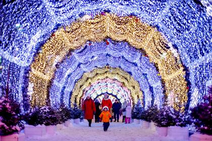 Así estaban adornadas las calles de Rusia para la llegada del 2022