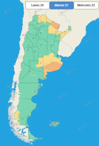 Así estará el panorama climático para este martes según el SMN