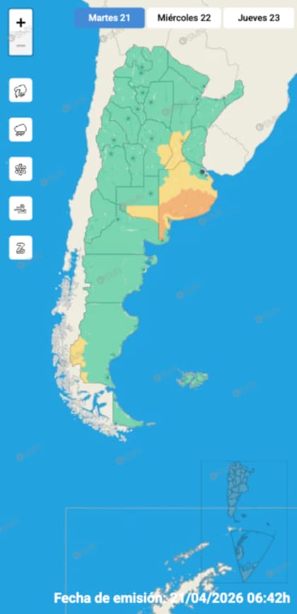 Así estará el panorama climático para este martes según el SMN.