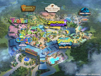 Así estarán distribuidas las siete áreas temáticas del Universal Kids Resort en Texas