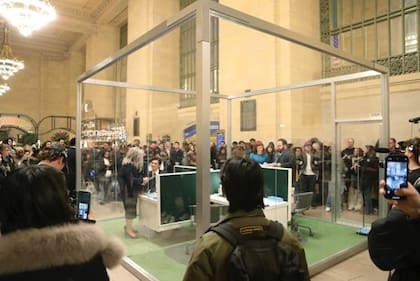 Así fue el cubículo que instalaron en la Estación Central de Nueva York