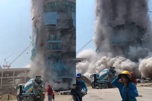 Así fue el derrumbe de un rascacielos en Bangkok (Foto: Captura de video)