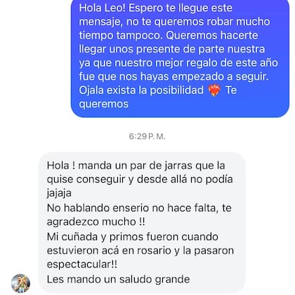 Así fue el intercambio de mensajes antes del encuentro (Foto: Instagram @unpocoderuidook)