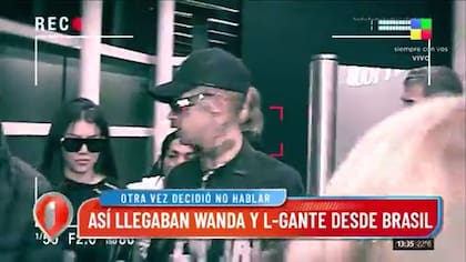 Así llegaban L-Gante y Wanda Nara a la Argentina después de sus vacaciones en Brasil