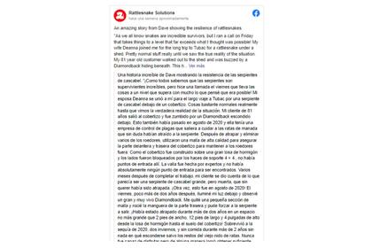 Así lo explicaron en el Facebook de Rattlesnake Solutions