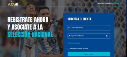 Así luce AFA ID, la plataforma que permite a los hinchas hacerse socios de la selección argentina