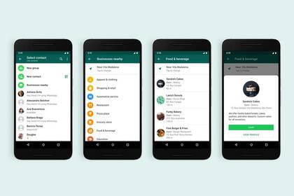 Así luce el buscador de negocios de WhatsApp, una función que busca ampliar las prestaciones del servicio de mensajería instantánea de Meta